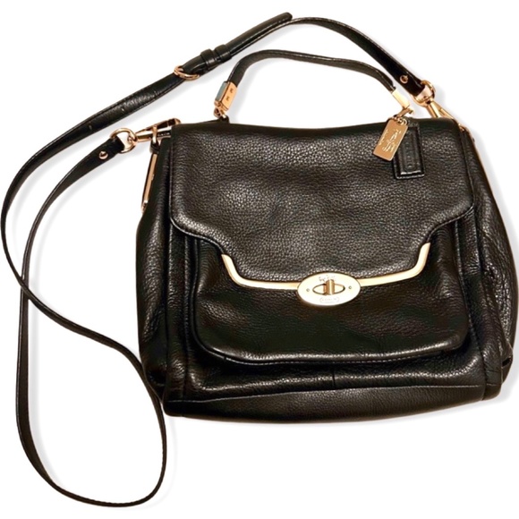 Coach Handbags - Coach Madison Sadie Black Leather Satchel